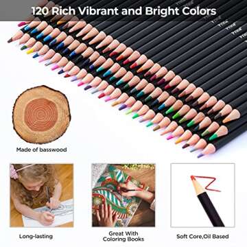 PRINA Art Supplies 120 Colors Colored Pencils Set for Adults Coloring Books with Sketchbook, Professional Vibrant Artists Coloring Pencils for Drawing Sketching Blending Shading, Soft Core Oil Based