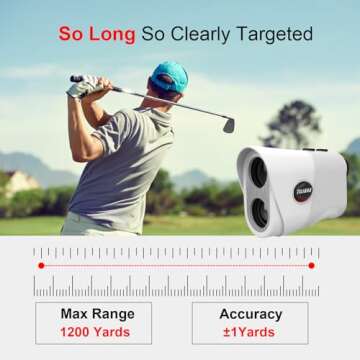 Tilibra Range Finder Golf with Slope, 1200 Yards Golf Laser Rangefinders Magnetic, High-Precision Flag Pole Locking Vibration, 6X Magnification, Men's Golf Hunting Gifts