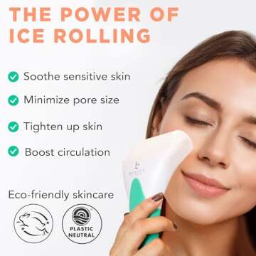 Ice Roller for Face - Face & Eye Roller for Puffy Eyes Relief, Skin Care Product Beauty Gift That Helps Relieve Migraines, Facial Roller Gifts for Women