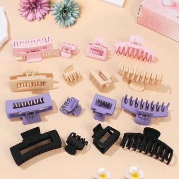 Nonslip Banana Clips Set for All Hair Types