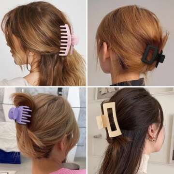 Nonslip Banana Clips Set for All Hair Types