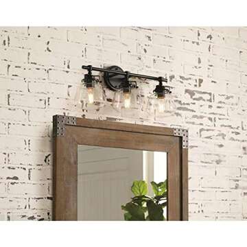 allen + roth Lyla 3-Light Black Mid-Century Vanity Light