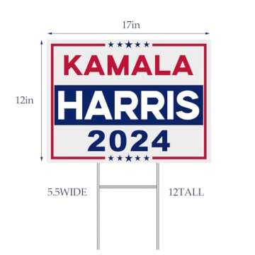 Kamala Harris 2024 Yard Sign - Outdoor Double-Sided