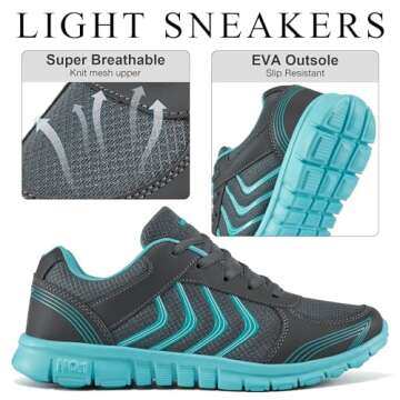 Lightweight Breathable Tennis Sneakers for Women