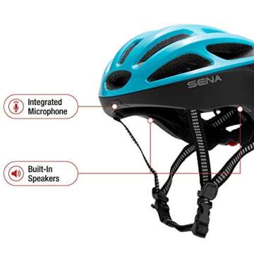 Sena R1 Smart Communications Helmet (Ice Blue, Medium)