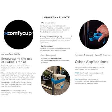 Comfycup® - The World's First Portable Public Transportation Cup Holder for Trains Buses Bikes (Blue)