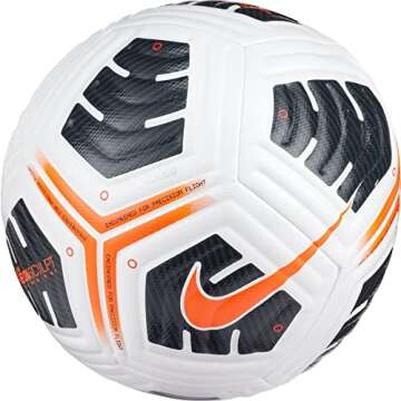 NIKE CU8038-101 NK ACDMY PRO - Team FIFA SZ 5 Recreational Soccer Ball Unisex-Adult White/Black/(Total Orange) 5