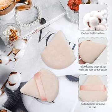 Flytianmy 2Pcs Triangle Powder Puffs, Face Makeup Puff for Body Loose Powder Beauty Makeup Tool Nude