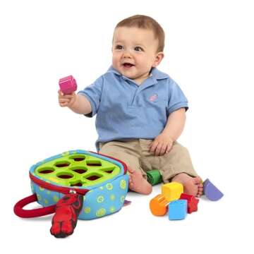 Melissa & Doug K's Kids Take-Along Shape Sorter Baby Toy With 2-Sided Activity Bag and 9 Textured Shape Blocks Sensory Toys, Travel Shape Sorter Toys For Toddlers And Infants