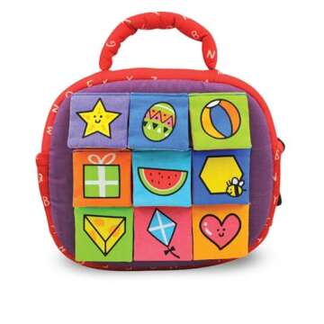 Melissa & Doug K's Kids Take-Along Shape Sorter Baby Toy With 2-Sided Activity Bag and 9 Textured Shape Blocks Sensory Toys, Travel Shape Sorter Toys For Toddlers And Infants