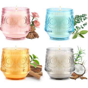 4 Pack Luxury Scented Candle Sets – Ideal Gifts & Home Decor