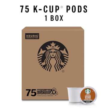 Starbucks K-Cup Coffee Pods, Medium Roast House Blend - 75 Pods