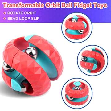 ONCOFAN Unique Orbit Ball Fidget Toy, Novelty Beads Track Infinity Cube Stress Relief Balls Creative Sensory Toys for Autistic ADHD Kids Adults