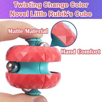 ONCOFAN Unique Orbit Ball Fidget Toy, Novelty Beads Track Infinity Cube Stress Relief Balls Creative Sensory Toys for Autistic ADHD Kids Adults