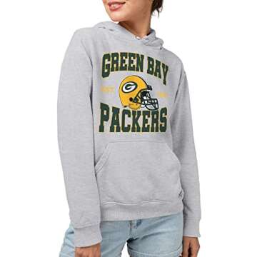 Junk Food Clothing x NFL - Green Bay Packers - Team Helmet - Unisex Adult Pullover Fleece Hoodie for Men and Women - Size X-Large