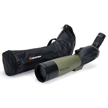 Celestron – Ultima 80 Angled Spotting Scope – 20-60x Zoom Eyepiece – Multi-coated Optics for Bird Watching, Wildlife, Scenery and Hunting – Waterproof and Fogproof – includes Soft Carrying Case