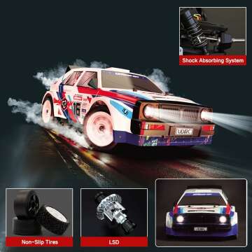 Fast 1/16 RC Drift Car with Rechargeable Batteries