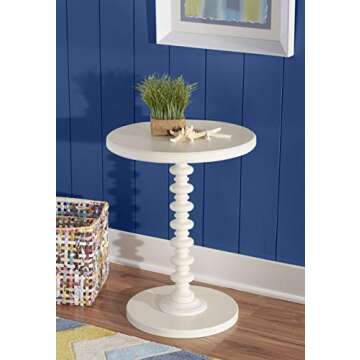 Powell Furniture Powell Round Spindle, White Table 17 x 22.25 x 17