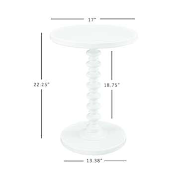 Powell Furniture Powell Round Spindle, White Table 17 x 22.25 x 17