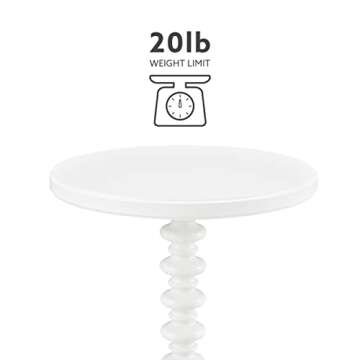 Powell Furniture Powell Round Spindle, White Table 17 x 22.25 x 17