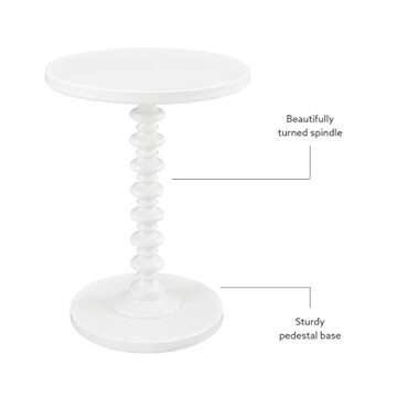 Powell Furniture Powell Round Spindle, White Table 17 x 22.25 x 17