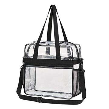 USPECLARE Clear Bag Clear Tote Bag Stadium Approved, Stadium Security Travel & Gym Clear Bag for Work Sports Games Concerts