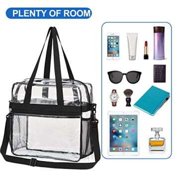 USPECLARE Clear Bag Clear Tote Bag Stadium Approved, Stadium Security Travel & Gym Clear Bag for Work Sports Games Concerts