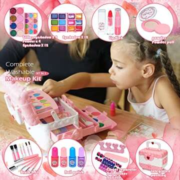 Kids Makeup Kit for Girl - Kids Makeup Kit Toys for Girls,Play Real Makeup Girls Toys, Washable Make Up for Little Girls, Non ToxicToddlers Pretend Cosmetic Kits,Age4-12 Year Old Children Gift