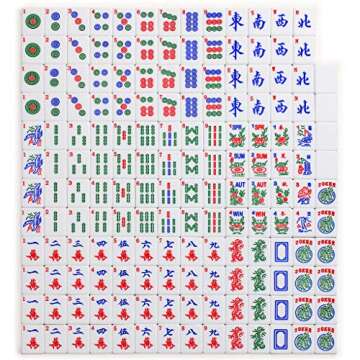 Yellow Mountain Imports Set of 166 American Mahjong Tiles, Chinoise (Tiles Only Set)