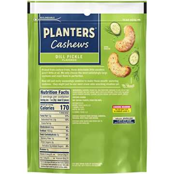 Delicious PLANTERS Dill Pickle Cashews - 5oz Party Snack