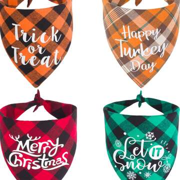 Adorable Holiday Dog Bandanas