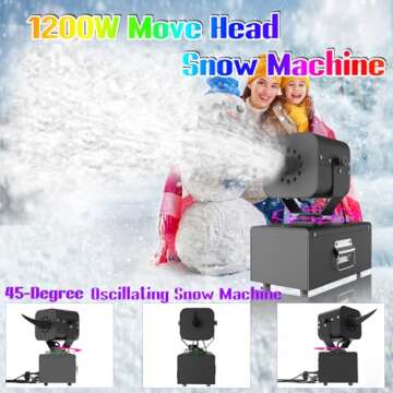 IMONE 1200w Snow Machine Christmas,Shake Snow Making Machine-45-Degree Oscillation,Large Tank Snow Machine Adjustable Snow Intensity,Outdoor Snow Maker Snowflake Machine,Wired,Wireless Remote