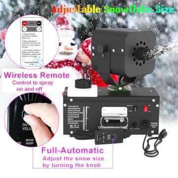 IMONE 1200w Snow Machine Christmas,Shake Snow Making Machine-45-Degree Oscillation,Large Tank Snow Machine Adjustable Snow Intensity,Outdoor Snow Maker Snowflake Machine,Wired,Wireless Remote