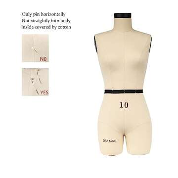 DE-LIANG Half Scale Dress Form Size 10 (Not Adult Full Size) Mini Mannequin for Sewing Pattern Making Dressmaker Dummy for Draping,1/2 Size Tailor Trouser Female Model Beige,Newest Style