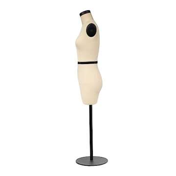 DE-LIANG Half Scale Dress Form Size 10 (Not Adult Full Size) Mini Mannequin for Sewing Pattern Making Dressmaker Dummy for Draping,1/2 Size Tailor Trouser Female Model Beige,Newest Style