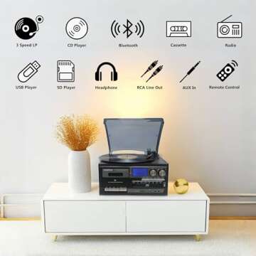 LoopTone 10-in-1 Bluetooth Vintage Vinyl Record Player