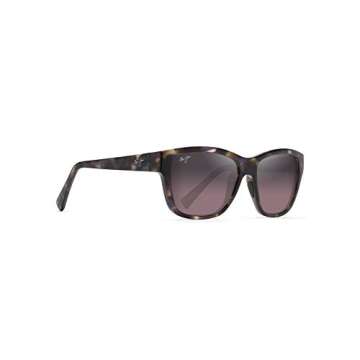 Maui Jim Women's Hanapaa Polarized Classic Sunglasses, Purple Tortoise/Maui Rose®, Medium