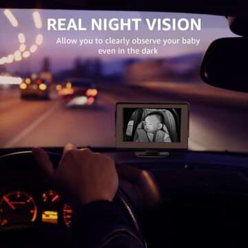 Baby Car Camera: HD Night Vision Monitor & 4.3" Mirror