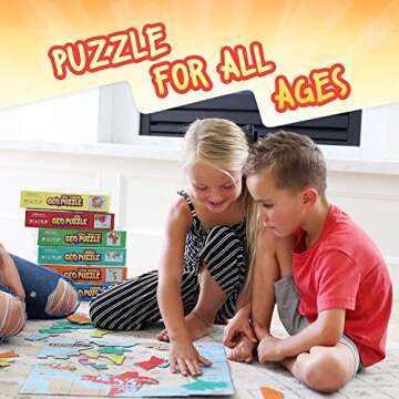 GeoToys GeoPuzzle, Country-Shaped Jigsaw Puzzles Set of 6, Geography Puzzle, Geography Game & Map Puzzle, Jigsaw Puzzles for Kids Ages 6-9 Years Old.