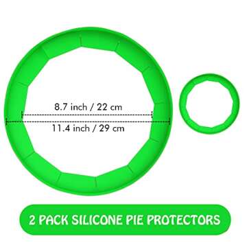 Antenda Adjustable Silicone Pie Crust Shields - Baking Protectors Cover Pie Edge, Fit 8-11.4 Inch Pies