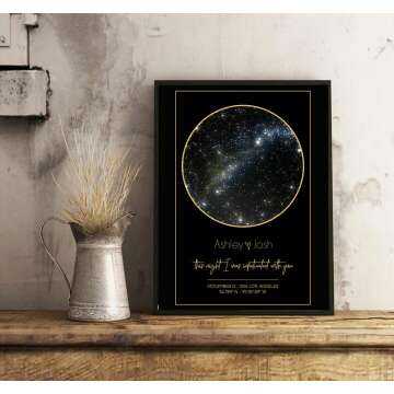 Custom Star Map Print for Anniversary and Weddings