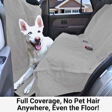 Formosa Covers Deluxe Quilted and Padded Dog Car Back Seat Cover with Non-Slip Back Best for Car Truck and SUV - Travel with Your Pet Mess Free - Universal Fit 56"x94", Grey