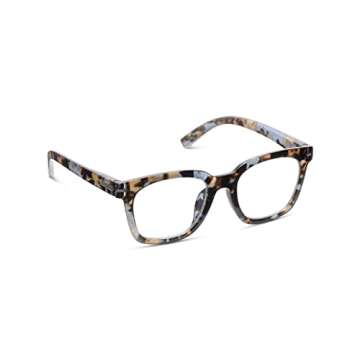 Peepers by PeeperSpecs Women's to The Max Square Light Blocking Reading Glasses, Blue Quartz, 49 + 1.5