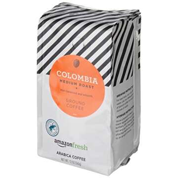 Amazon Fresh Colombia Ground Coffee, Medium Roast, 12 Ounce