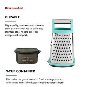 KitchenAid Aqua 4-Sided Box Grater with Storage