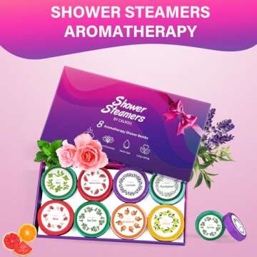 CALM2U Shower Steamers Aromatherapy - Birthday Gifts for Women 8 Pack Shower Bombs with Essential Oils, SPA Self Care Gifts for Women Who Have Everything, Valentines Day Gifts for Her, Wife, Mom