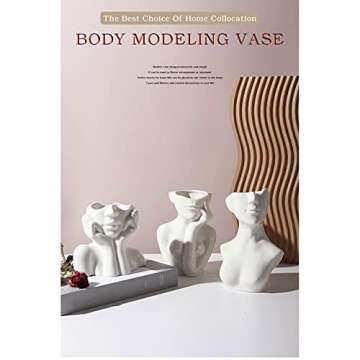 Female Form Face Vase Art Vase for Home Office Décor Feminist Decor Modern Body Flower Vase Female Body Ceramic Vase Modern Minimalism Nordic Style(Type A1)