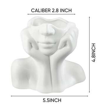 Female Form Face Vase Art Vase for Home Office Décor Feminist Decor Modern Body Flower Vase Female Body Ceramic Vase Modern Minimalism Nordic Style(Type A1)