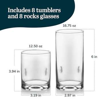 Libbey 16-Piece Tumbler and Rocks Glass Set