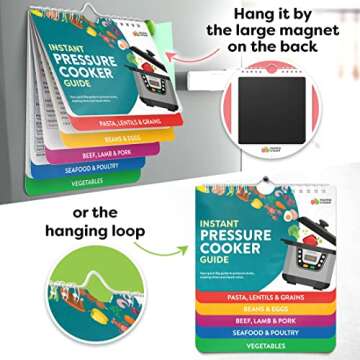 Instant Pot Magnetic Cheat Sheet Magnet - Instant Pot Accessories - Cookbooks Pressure Cooker Cooking Guide - 7”x 6” Instapot Booklet - Instantpot Cooking - Kitchen Gifts for Women - Kitchen Gadgets